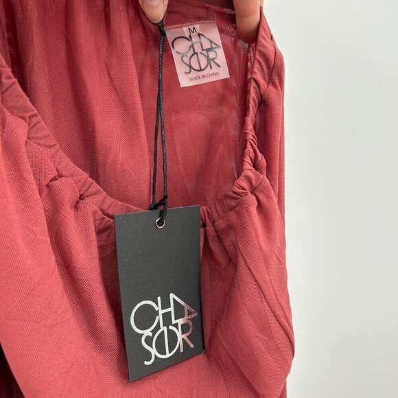 NWT CHASER Rusty Pink Strapless Swim Romper Cover Up Size Medium - Picture 3 of 4